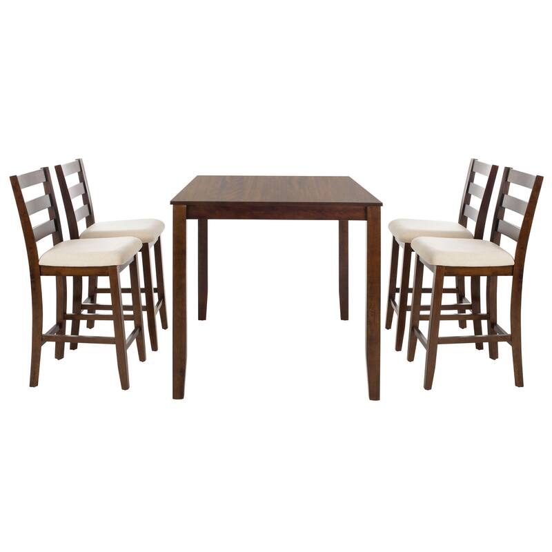 SAFAVIEH Laurette Brown 5-Piece Pub Set - 48" x 36" x 36" - 48" W x 36" D x 36" H - 48Wx36Dx36H