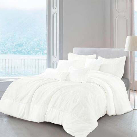Wellco Bedding Comforter Set Bed In A Bag - 7 Piece Luxury PRIMOLA microfiber Bedding Sets - Oversized Bedroom Comforters