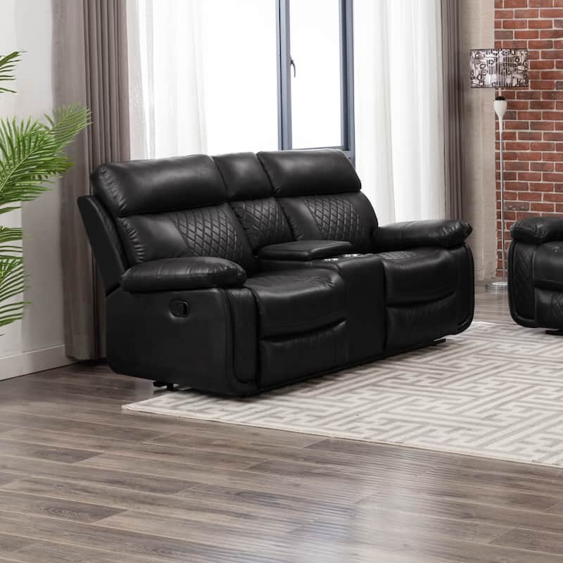 Infinity Power Reclining Faux Leather Reclining Loveseat - Black