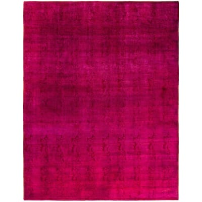 Overdyed One-of-a-Kind Hand-Knotted Area Rug - Pink - 8' 2" x 10' 6"