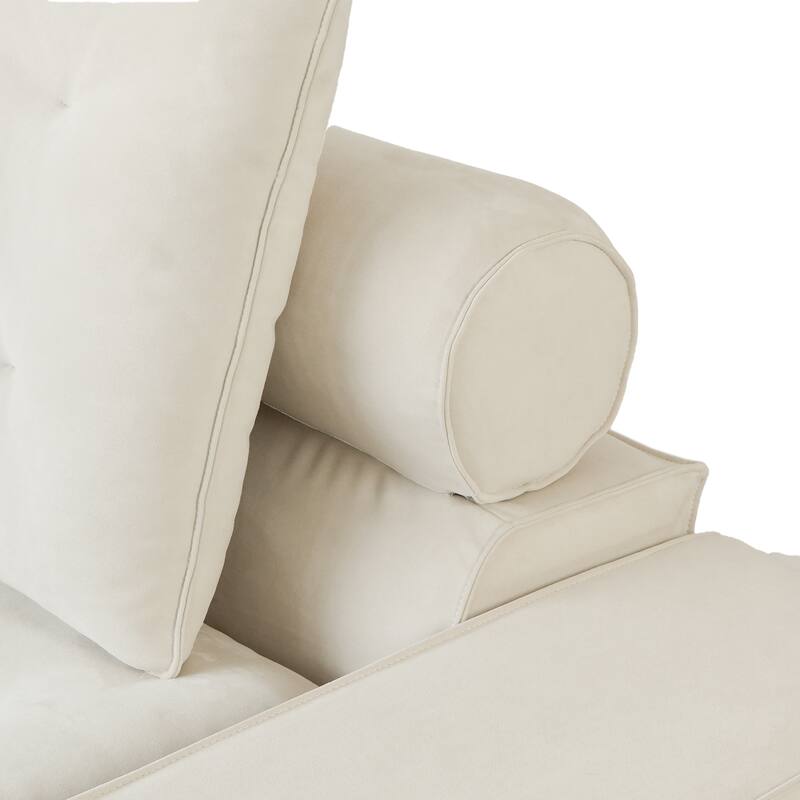 4 - Piece Frosted Velvet Sectional Sofa Oversize Lounge Sleep Couch