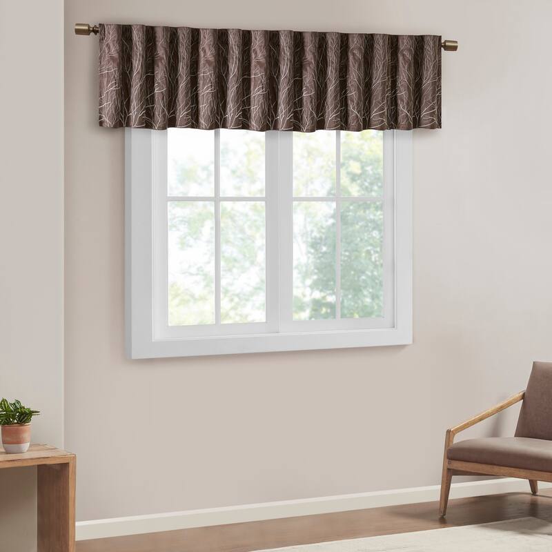 Madison Park Eliza Faux Silk Embroidered Window Valance - 50 x 18"