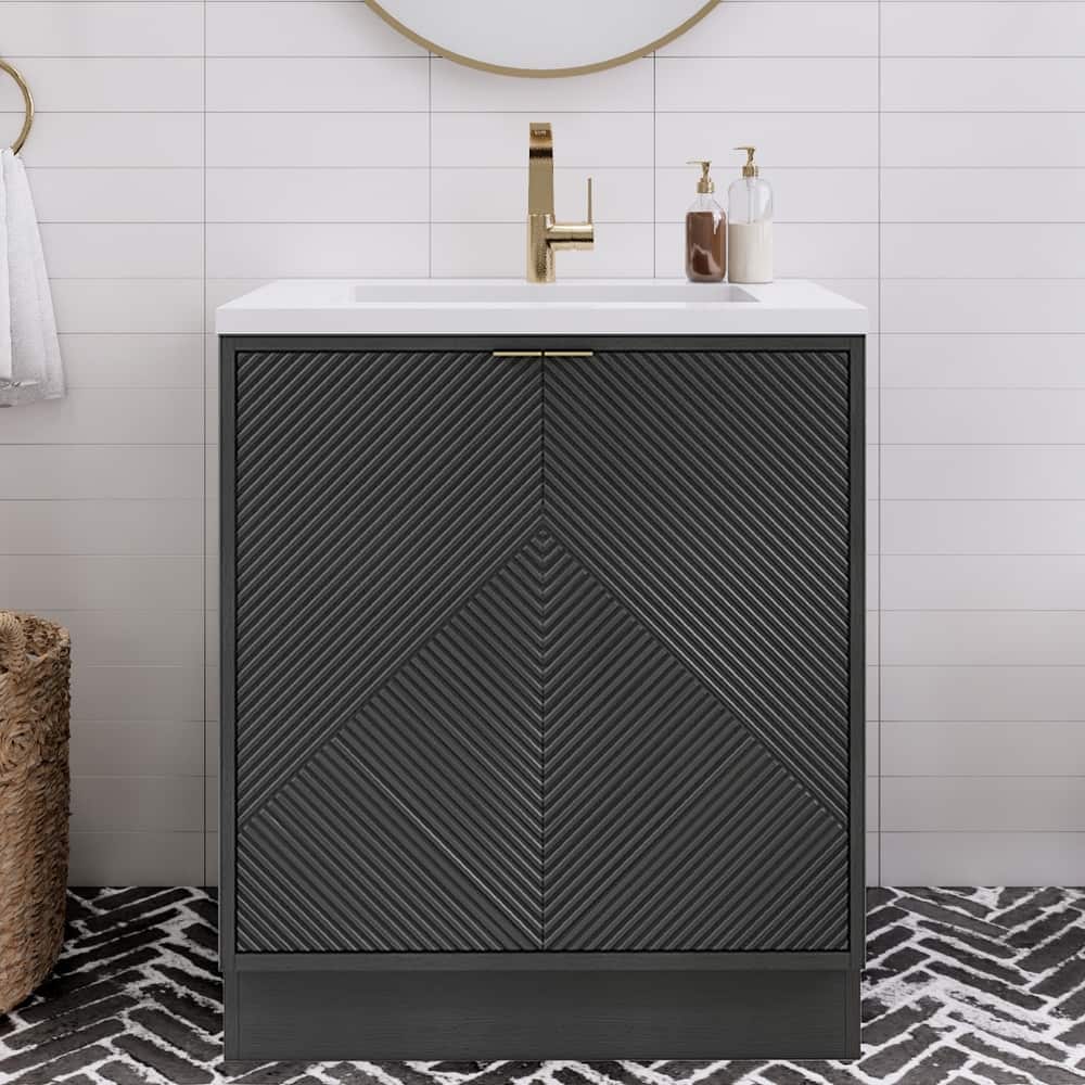 Milano 30" Freestanding Bathroom Vanity with White Acrylic Sink