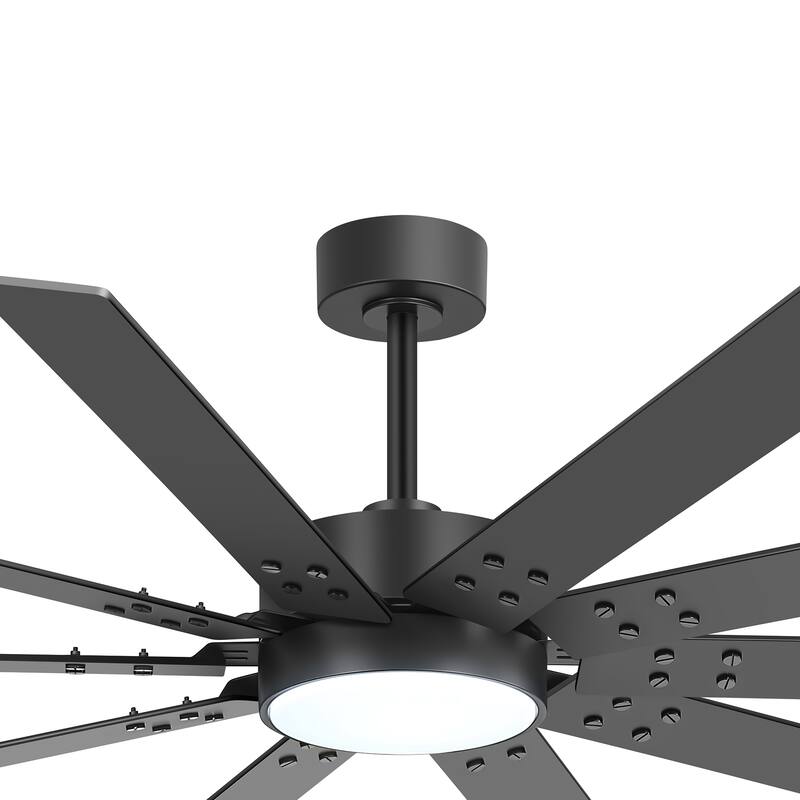 72" Integrated LED Windmill Large Ceiling Fan with Light and Remote(10 Reversible Blades)