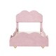 preview thumbnail 21 of 25, Twin Size Velvet Upholstered Platform Bed, Cloud Shape Headboard,Footboard, Side board