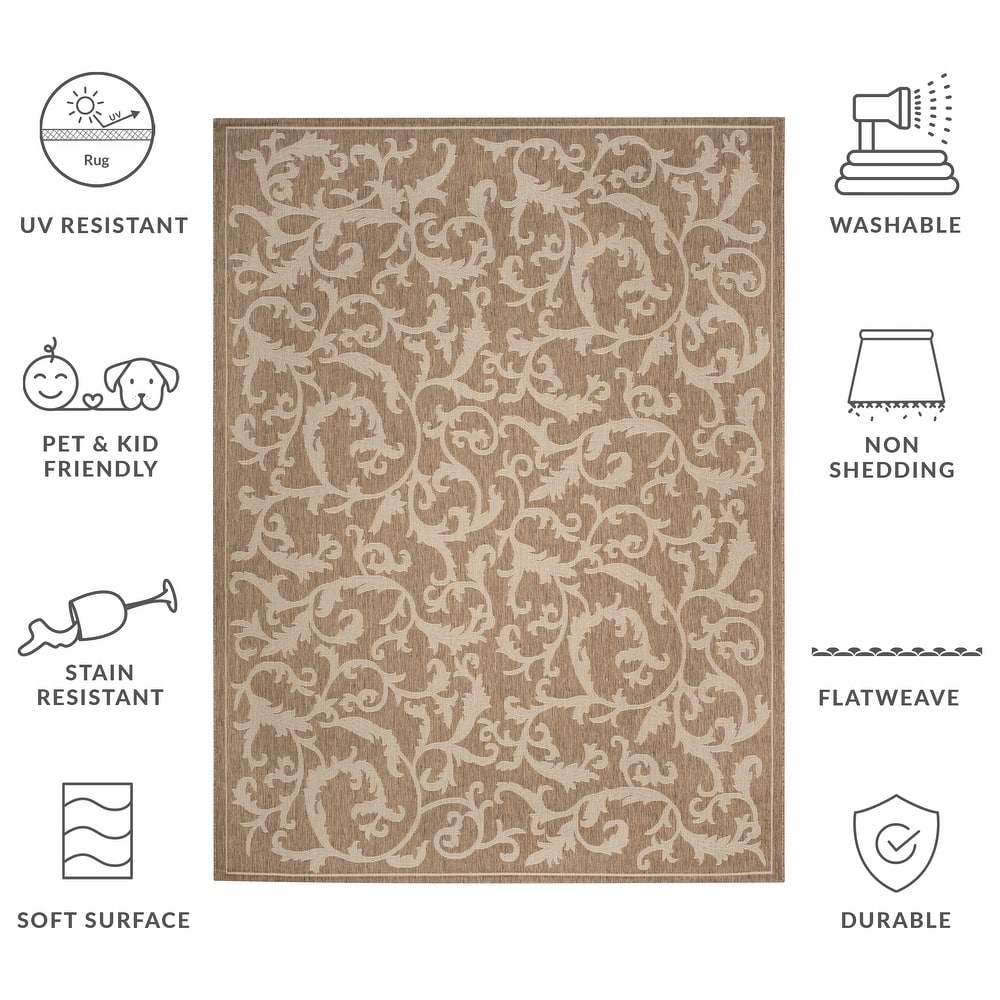 SAFAVIEH Courtyard Mily Indoor /Outdoor Waterproof Patio Backyard Rug