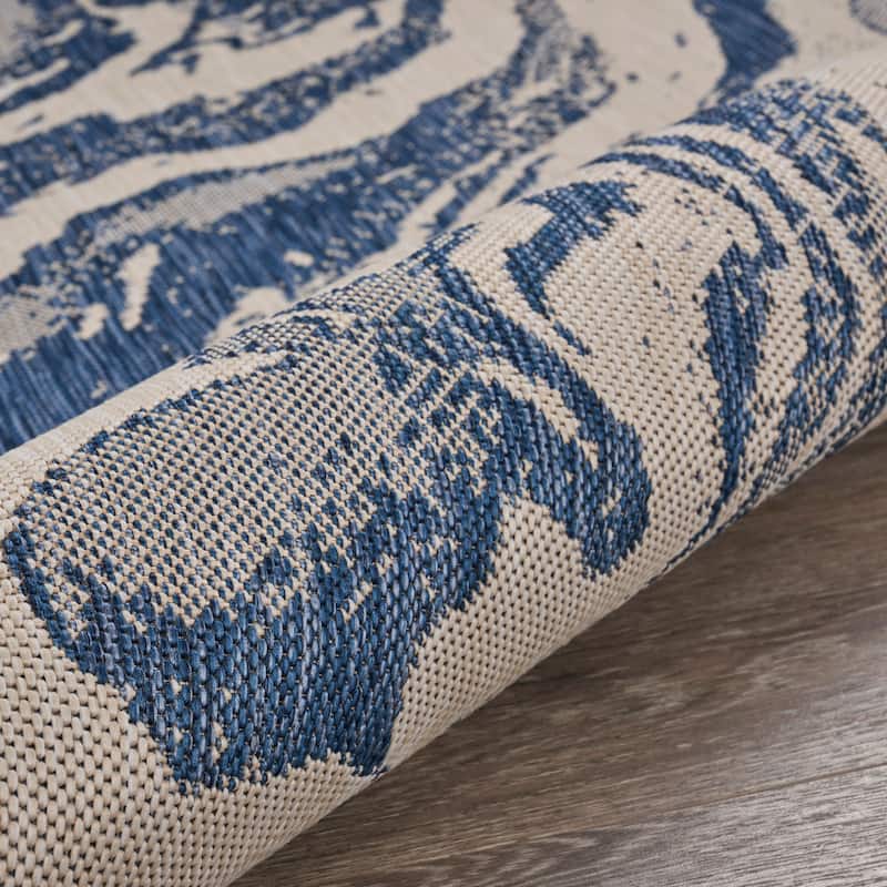 Tides Coastal Abstract Performance Indoor/Outdoor Area Rug by Sevita