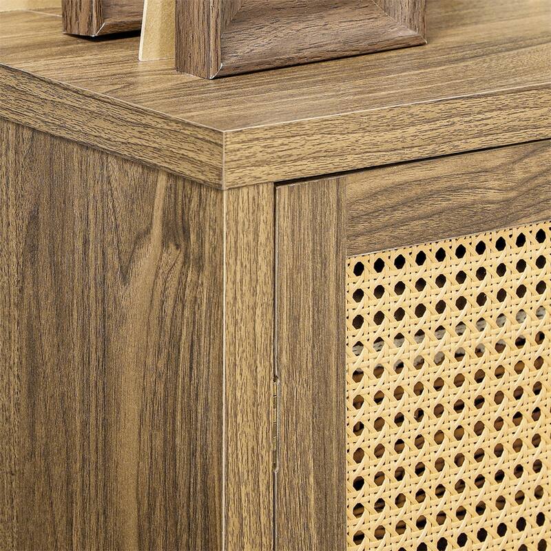 Sideboard Buffet Cabinet with Rattan Doors