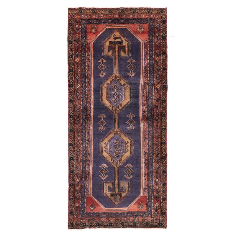 ECARPETGALLERY Hand-knotted Konya Anatolian Navy Wool Rug - 3'11 x 9'1