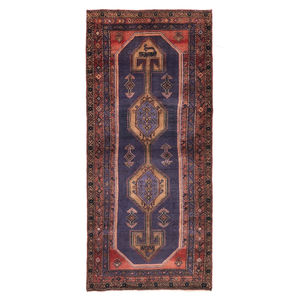 ECARPETGALLERY Hand-knotted Konya Anatolian Navy Wool Rug - 3'11 x 9'1