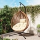 preview thumbnail 18 of 77, Wicker Hanging Egg Chair for Indoor and Outdoor Relaxation