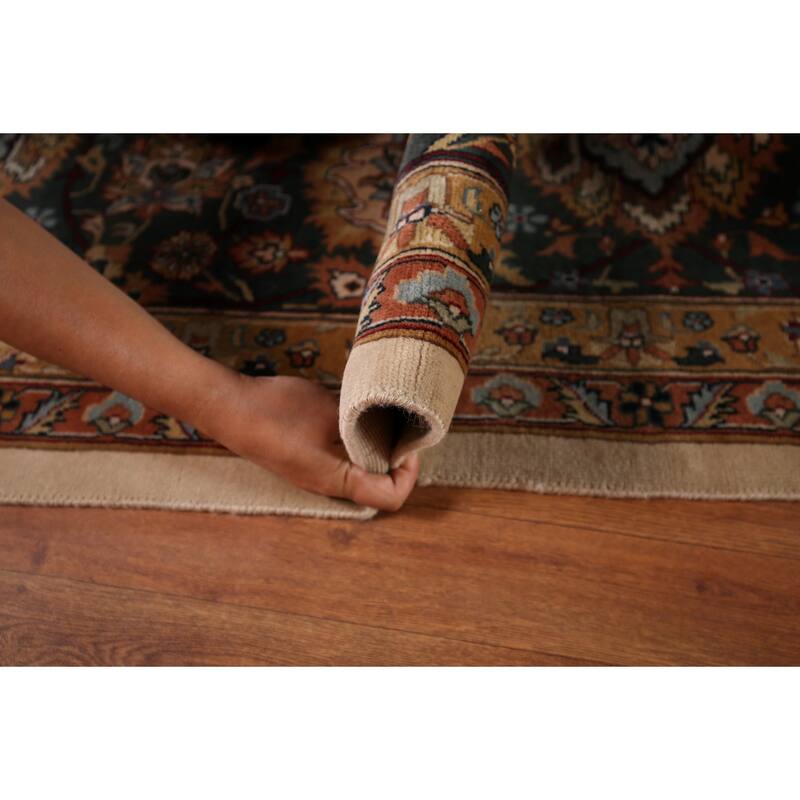 All-Over Large Agra Indian Area Rug Handmade Wool Carpet - 12'5" x 17'8"
