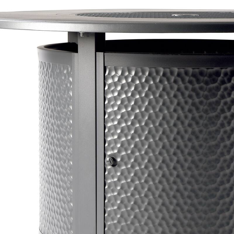 Round 44 in. x 44 in. Aluminum Propane Fire Pit Table with Glass Beads, Two Covers, Lid, 55,000 BTUs - N/A