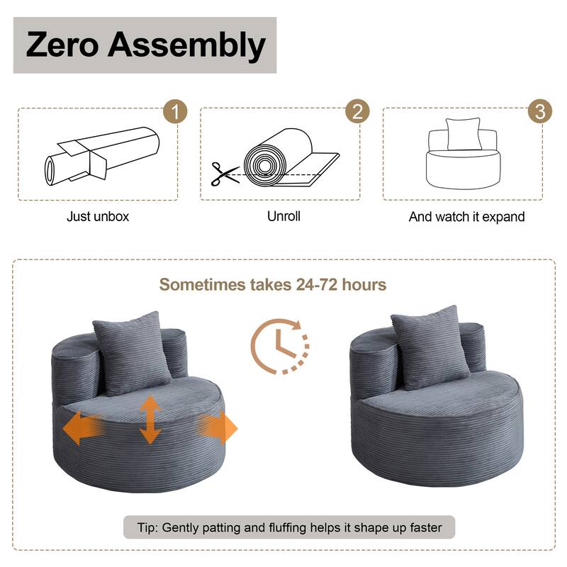 Plush Lounger Soft Sofa No Assembly Required