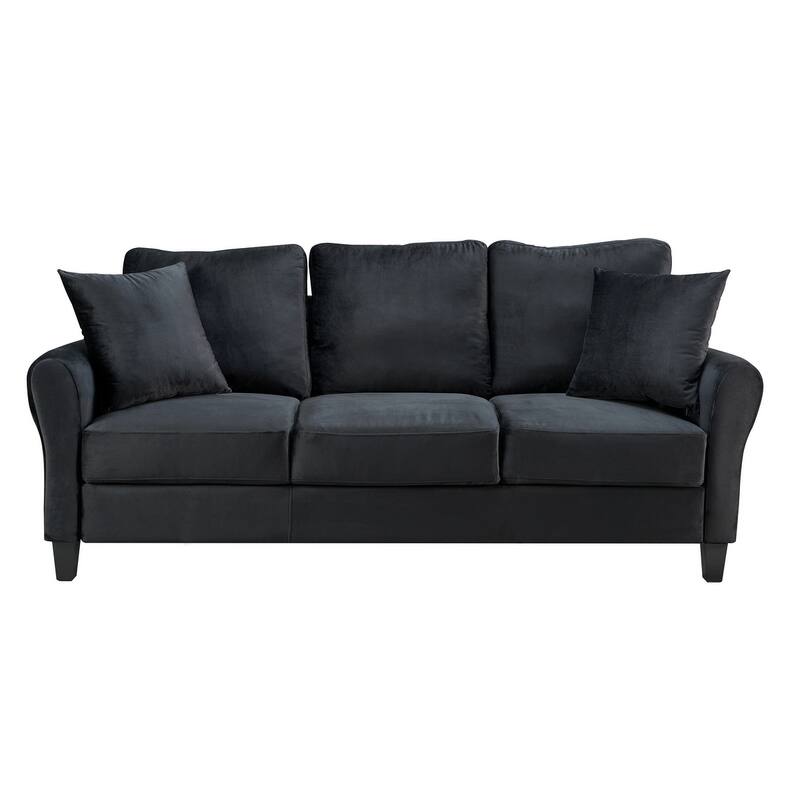 Velvet Couch with 2 Pillow Living Room Furniture 3 Seater Sofa