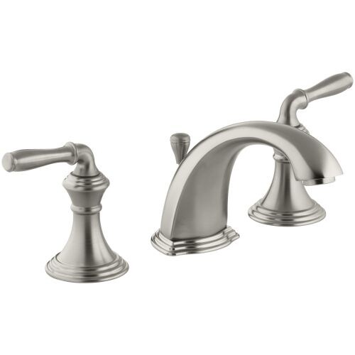 Kohler K-394-4 Devonshire Widespread Bathroom Faucet with UltraGlide Valve and Quick Mount Technology - Free Metal Pop-Up Drain