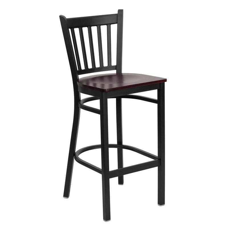 2 Pack Vertical Back Metal Restaurant Barstool