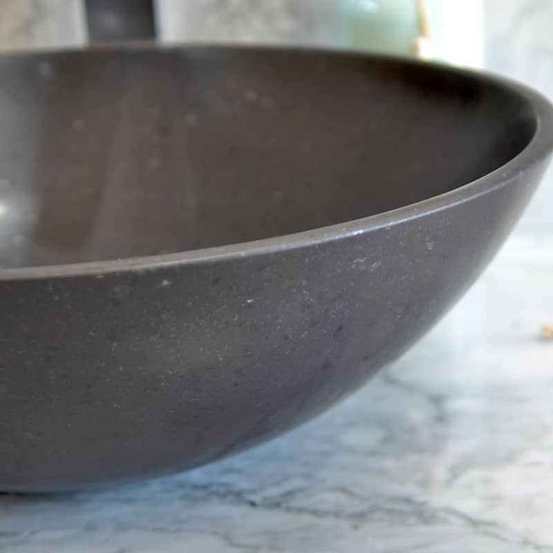 Single Bowl Round Bathroom Sink - 5.5"H x 16.5"W x 16.5"D