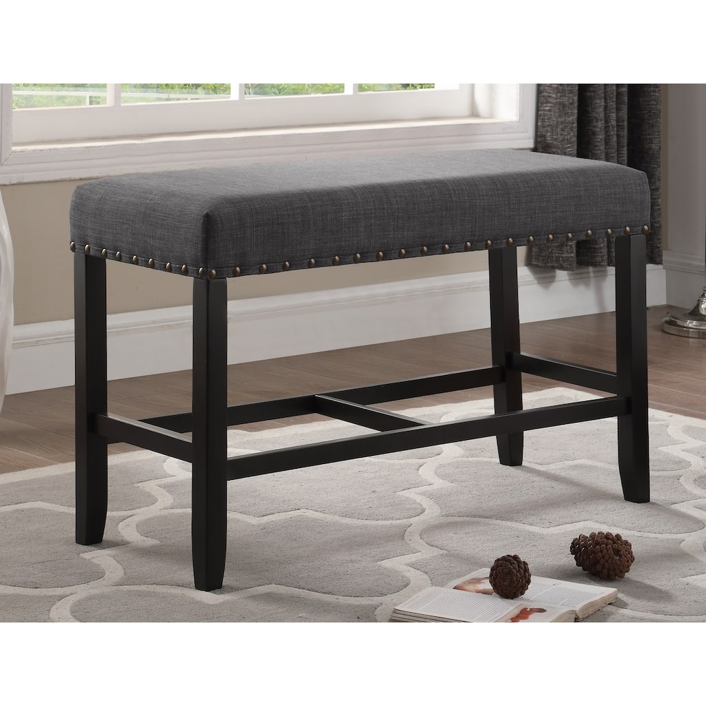 Characteristic Entryway Footrest Bench Indoor Bench with Nailhead Trim, Leisure Stool Dining Bench with Wooden Legs
