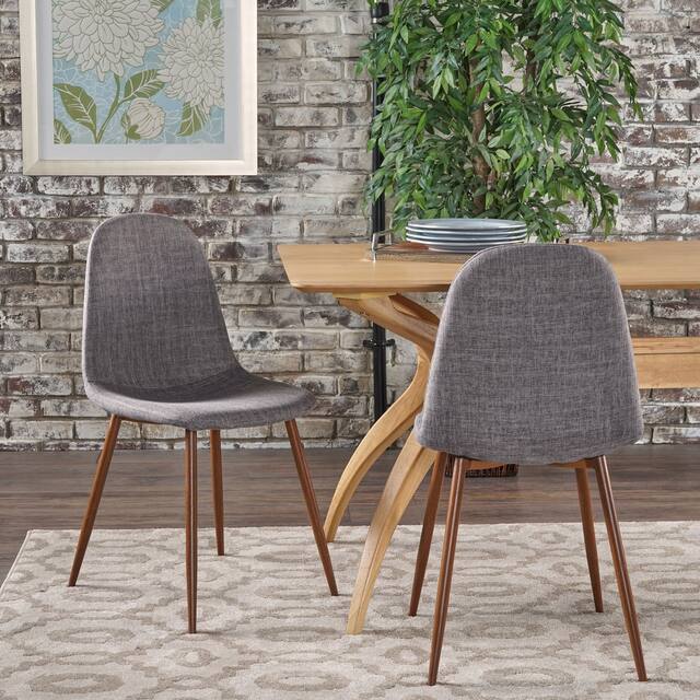 Raina Mid-century Upholstered Dining Chairs (Set of 2) by Christopher Knight Home - Grey