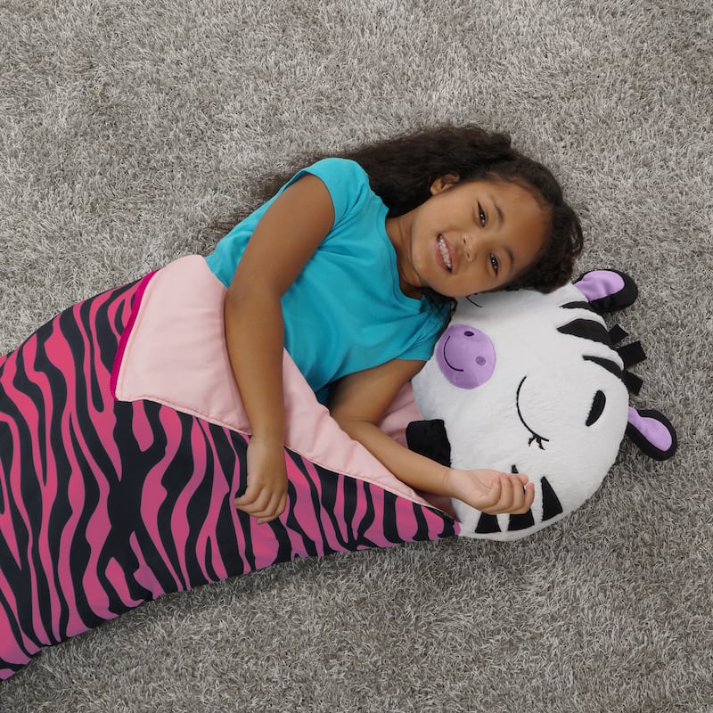 Happy Nappers: Pillow & Sleepy Sack: Large - Zinnia Zebra -7+