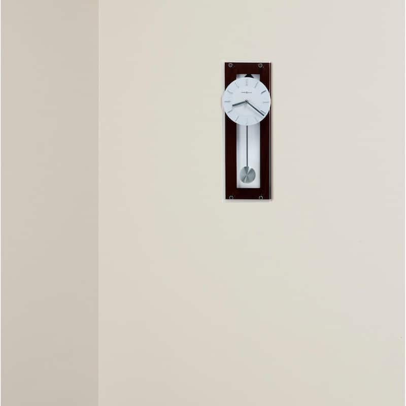Howard Miller Emmett Transitional, Modern and Contemporary, Bold and Chic, Wall Clock with Pendulum, Reloj De Pared - White/Brown