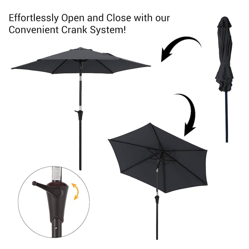 BONOSUKI Patio 7.5FT Market Umbrellas Table Umbrella With Tilt Button