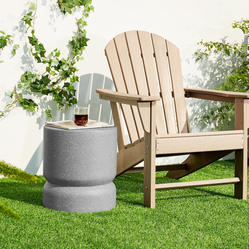 Glitzhome 17"H Multi-functional MGO Garden Stool Outdoor Table