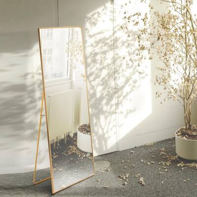 Full Length Mirror - 59" x 15.7" with Gold Aluminum Alloy Frame