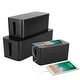 preview thumbnail 6 of 6, 3 Pack Cable Organizer Box Hidden Storage with Lid Chargers & Wires
