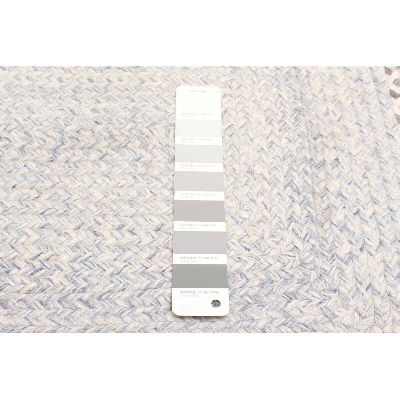 ECARPETGALLERY Braid weave Sienna Light Grey Wool Rug - 2'6 x 4'6