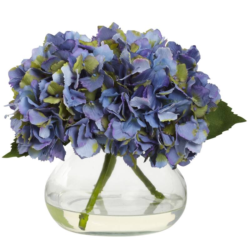 Silk Flower Arrangement with Vase, Decorative Faux Floral DÃ©cor for Home Office - 8.5