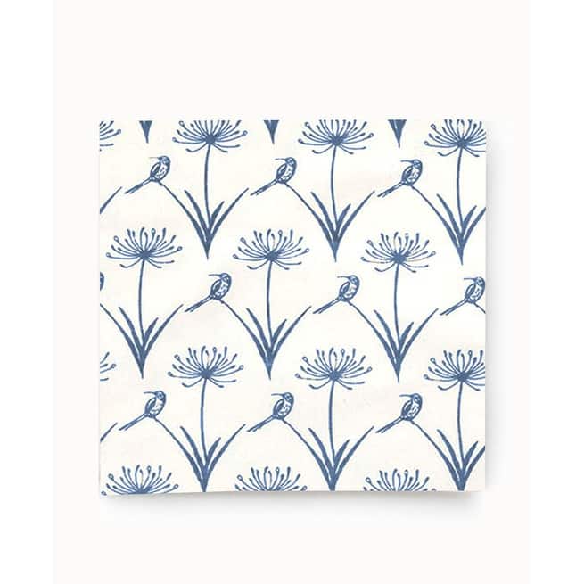 French Home Set of 4 Botanical Sugarbird Napkins - Sky