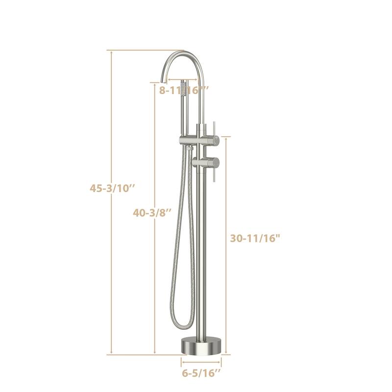 Topcraft Freestanding Bathtub Faucet with Handheld Showerhead
