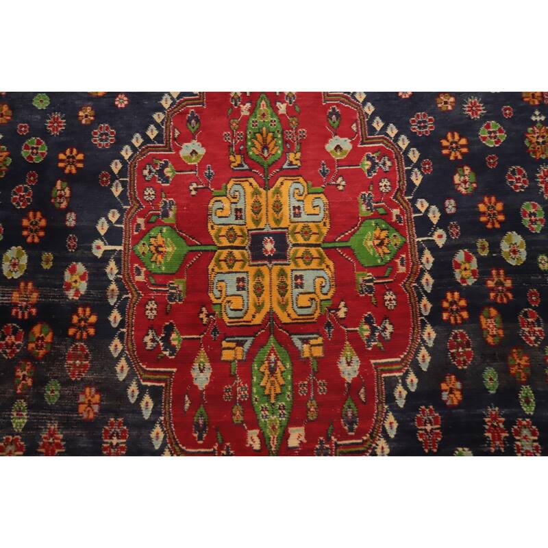 Hand Knotted Oriental 100% Wool Carpet Traditional Tribal Navy Blue & Blues Kashkoli Area Rug - 4' 8'' X 4' 5''