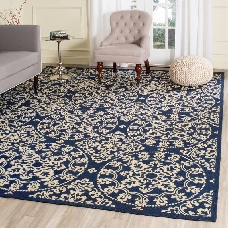 SAFAVIEH Handmade Cedar Brook Macy Modern Jute Rug - 5' x 7' - Navy/Natural - Rectangle