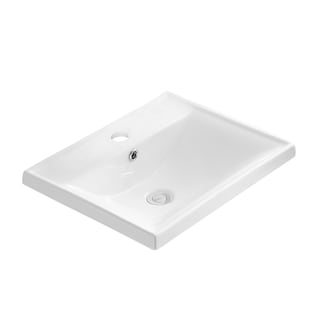 Karran Valera 21" Top Mount Vitreous China Bathroom Sink in White with Overflow Drain