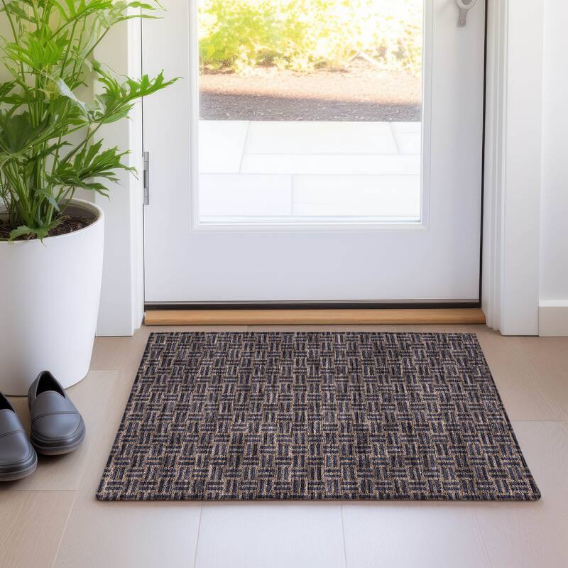 Premium Washable Super Soft Modern Weave Mayfield Rug - Chocolate - 1'8" x 2'6"