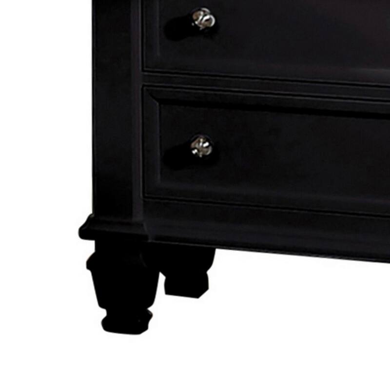 Black/Nickel 3 Drawer 29 in. W Nightstand with Sturdy Hardware and Ample Storage
