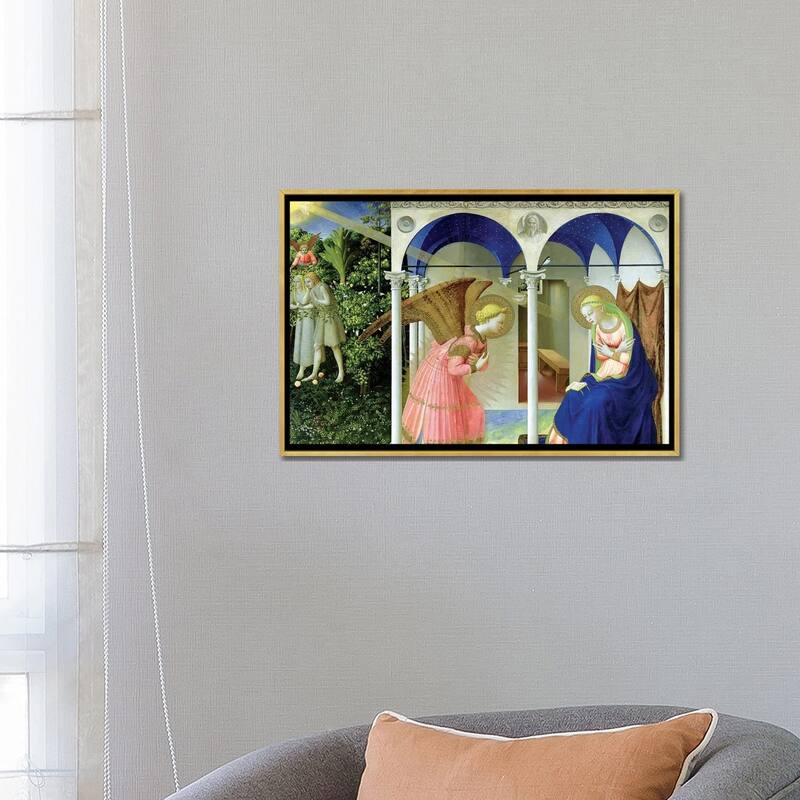 iCanvas "The Annunciation, Convent of Santo Domenico in Fiesole, 1426 (Museo del Prado)" by Fra Angelico Framed Canvas Print