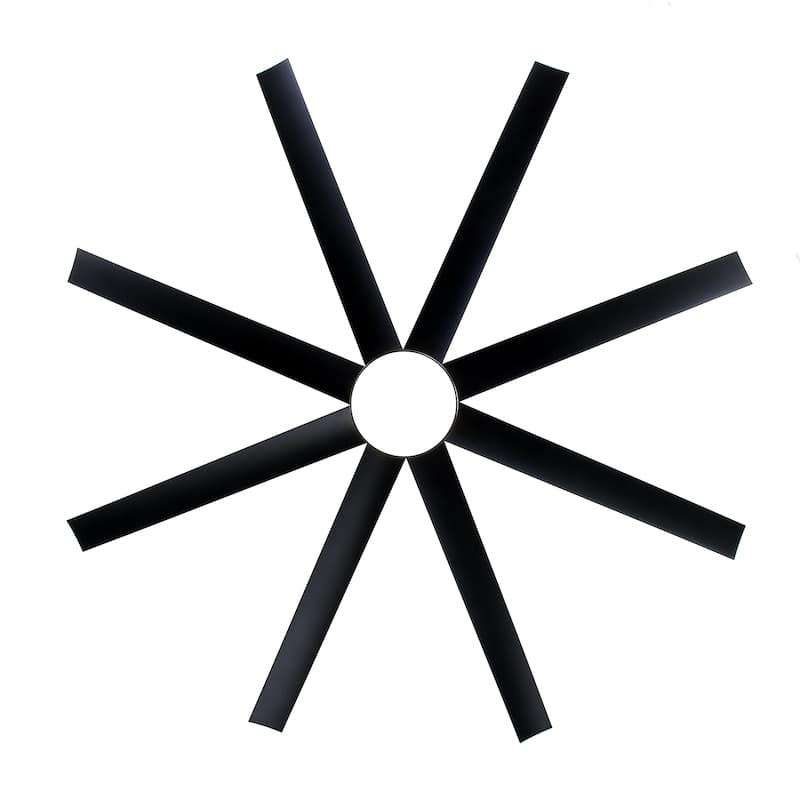 65 Inch Black Large Ceiling Fan with Light Remote(8-Blade)