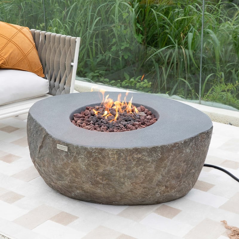 Elementi Boulder Outdoor Fire Pit Table 43" Round Patio Heater - Propane