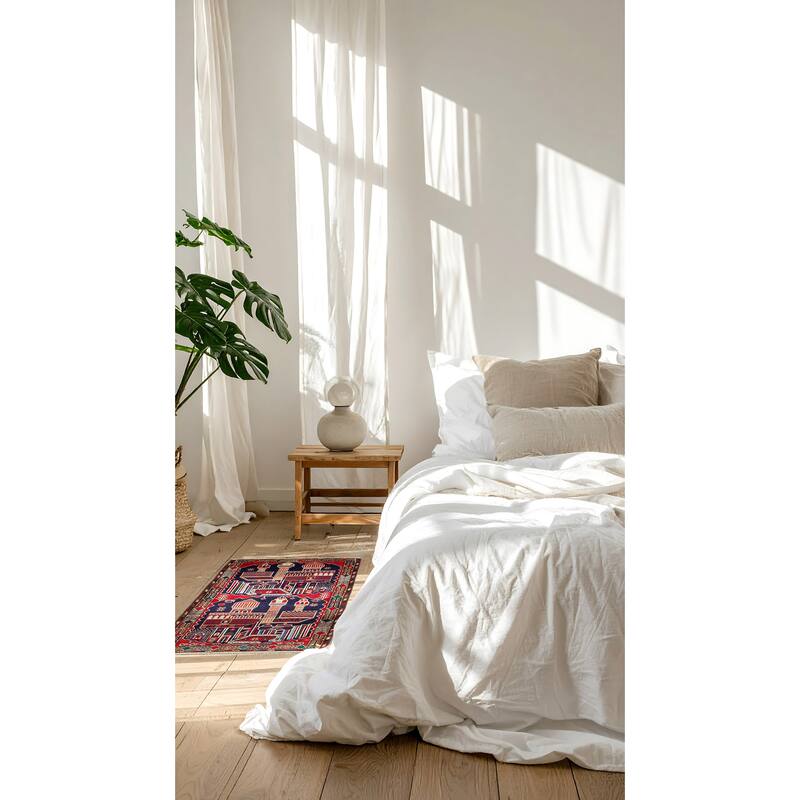 ECARPETGALLERY Hand-knotted Teimani Dark Navy Wool Rug - 2'9 x 4'3