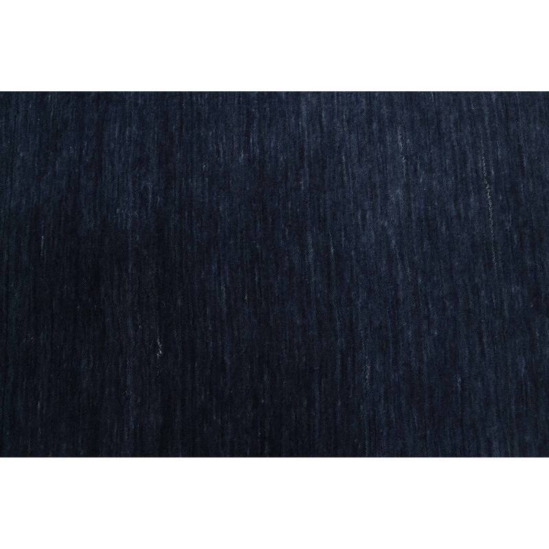 ECARPETGALLERY Hand Loomed Indo Gabbeh Dark Navy Wool Rug - 8'3 x 9'10