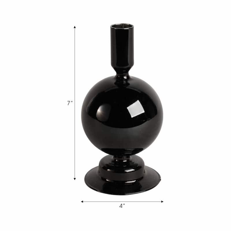 Sagebrook Home Glass Elegance - Illuminate Your Space with Unique Candle Holders - 4" x 4" x 7"