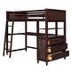 preview thumbnail 4 of 7, Twin Size Loft Bed with Drawers and Desk, Wooden Shelved Loft Bed