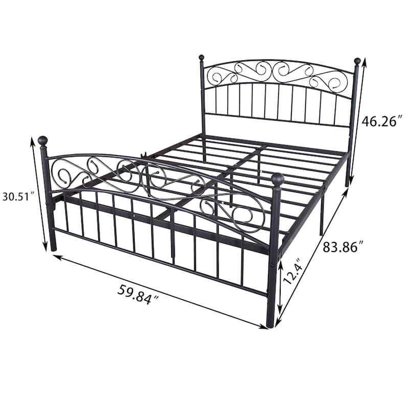 Bed Frame with Headboard and Footboard