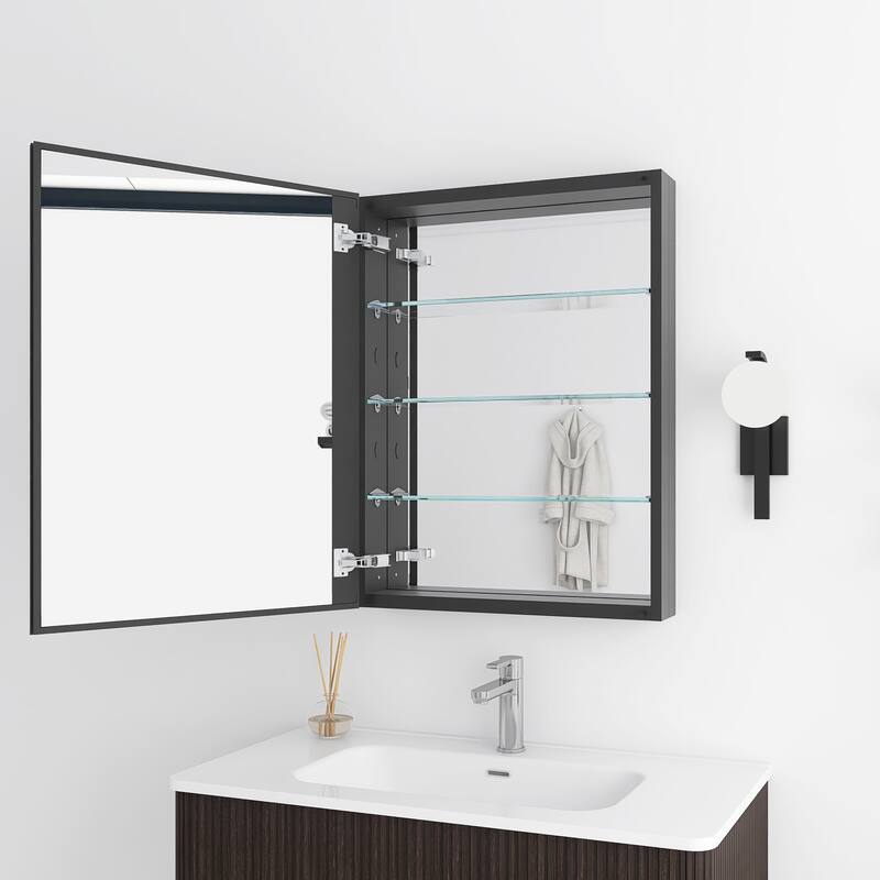 Rectangular Aluminum Medicine Cabinet with Mirror