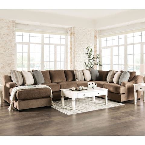 Exis Transitional Chenille U-Shape Sectional by Furniture of America