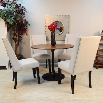 Wooden Dining Table - 40" - Brown and Black